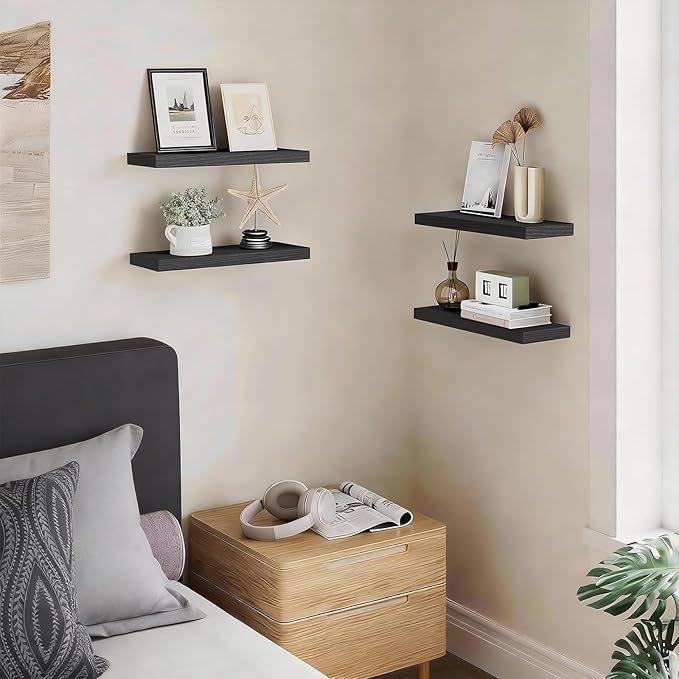 Floating Shelves for Wall, Wall Mounted Rustic Wood Shelves for Bathroom, Bedroom, Living Room - Image 4